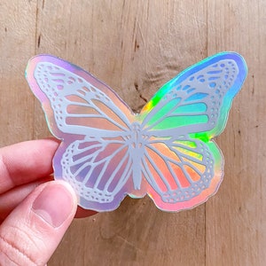 Regenbogen holografischer Schmetterling Vinyl-Aufkleber Aufkleber, holografischer Schmetterling Aufkleber, Laptop-Schmetterling-Aufkleber, Fenster-Schmetterling-Aufkleber