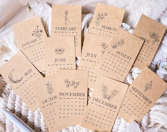 Stickers calendrier floral 2026 : stickers kraft pour agenda