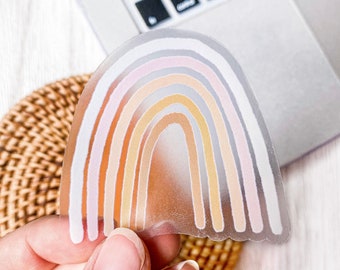 Muted Rainbow Vinyl Sticker: Weatherproof Matte Decal