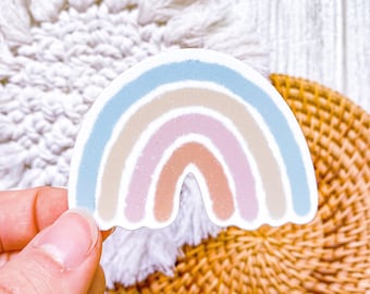 Pastel Rainbow Sticker: Waterproof Vinyl Laptop Decal