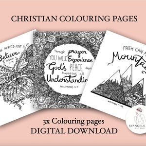 Christian Colouring Pages: Bible Verse Art (Digital Download)