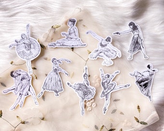 Waterproof Ballerina Stickers: Ballet Dancer Laptop Decals