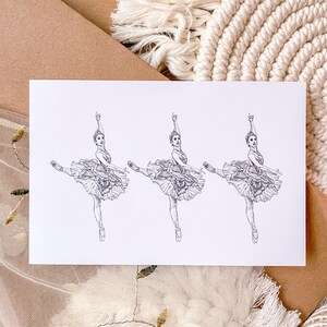 Cartão de felicitações de bailarina - Impressão de bailarina, Impressão A6, Impressão de bailarina 4 x 6, Cartão de bailarina, Decoração de casa de balé, Decoração de parede de balé, Impressão de tutu