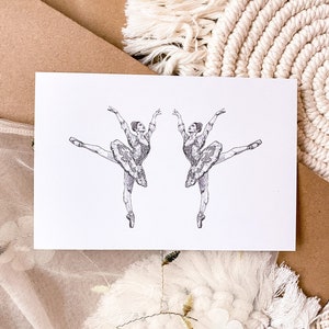 Cartão postal de bailarina - Impressão artística de bailarina, cartão de impressão de balé A6, cartão postal de bailarina 4 x 6”, cartão de balé, cartões em branco, arte de parede de bailarina