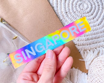 Holografisk Singapore-klistermärke: Vattentät vinylresedekal