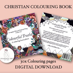 Christian Coloring Book: 30 Bible Verse Pages (Digital Download)