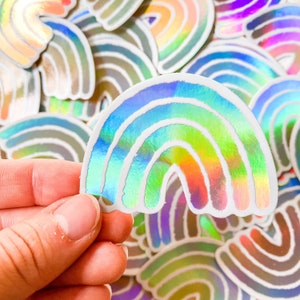 Pegatinas holográficas Rainbow / Pegatinas coloridas impermeables / Conjunto de pegatinas Rainbow / Paquete de pegatinas / Paquete de pegatinas / Pegatinas mate