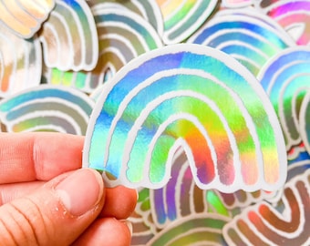 Holografiska regnbågsklistermärken: Vattentät vinylklistermärkesuppsättning