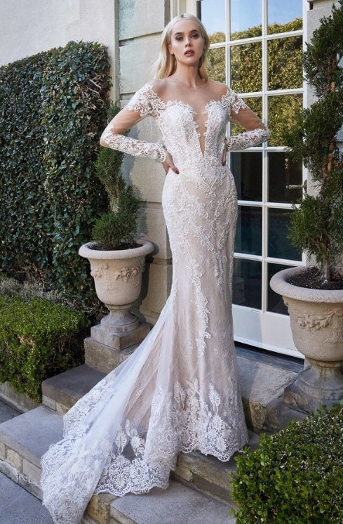 slim wedding dress