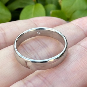 Vintage Platinum Diamond Band Ring: Hidden Flush Set, Size 7