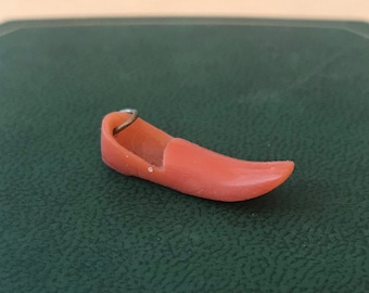 Antique Italian Coral Shoe Charm Pendant