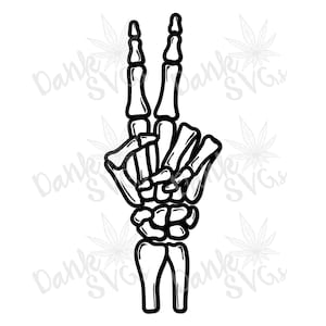 Skeleton Hand Peace Sign SVG/JPEG/PNG