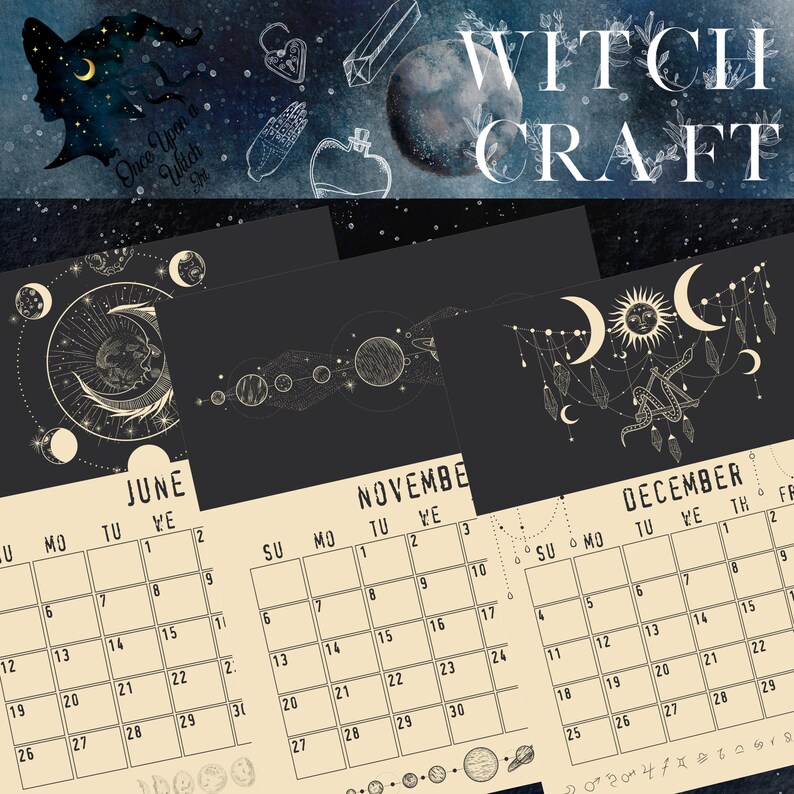 Celestial Calendar 2023 2023 Printable Calendar 2023 Moon - Etsy UK