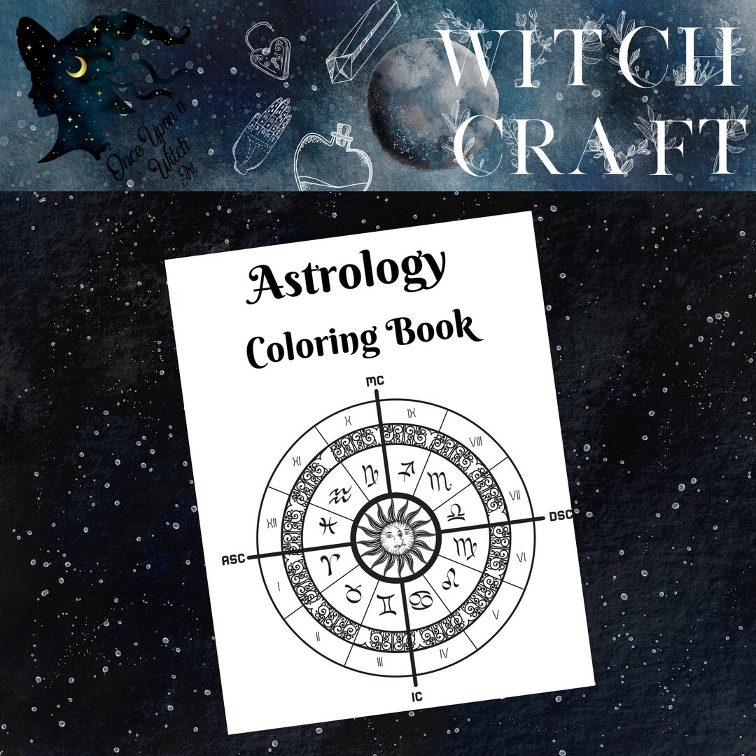 Ausmalbuch Hexenkunst Astrologie Coloring Pages Witch Bullet Etsy de