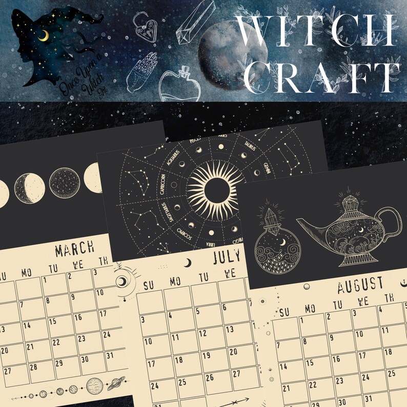 Celestial Calendar 2023 2023 Printable Calendar 2023 Moon - Etsy Israel