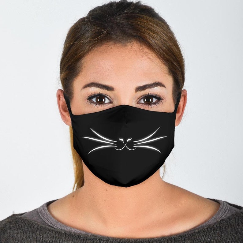 Cat Whiskers Face Mask with Filters Cat Whiskers Mask Cute Etsy