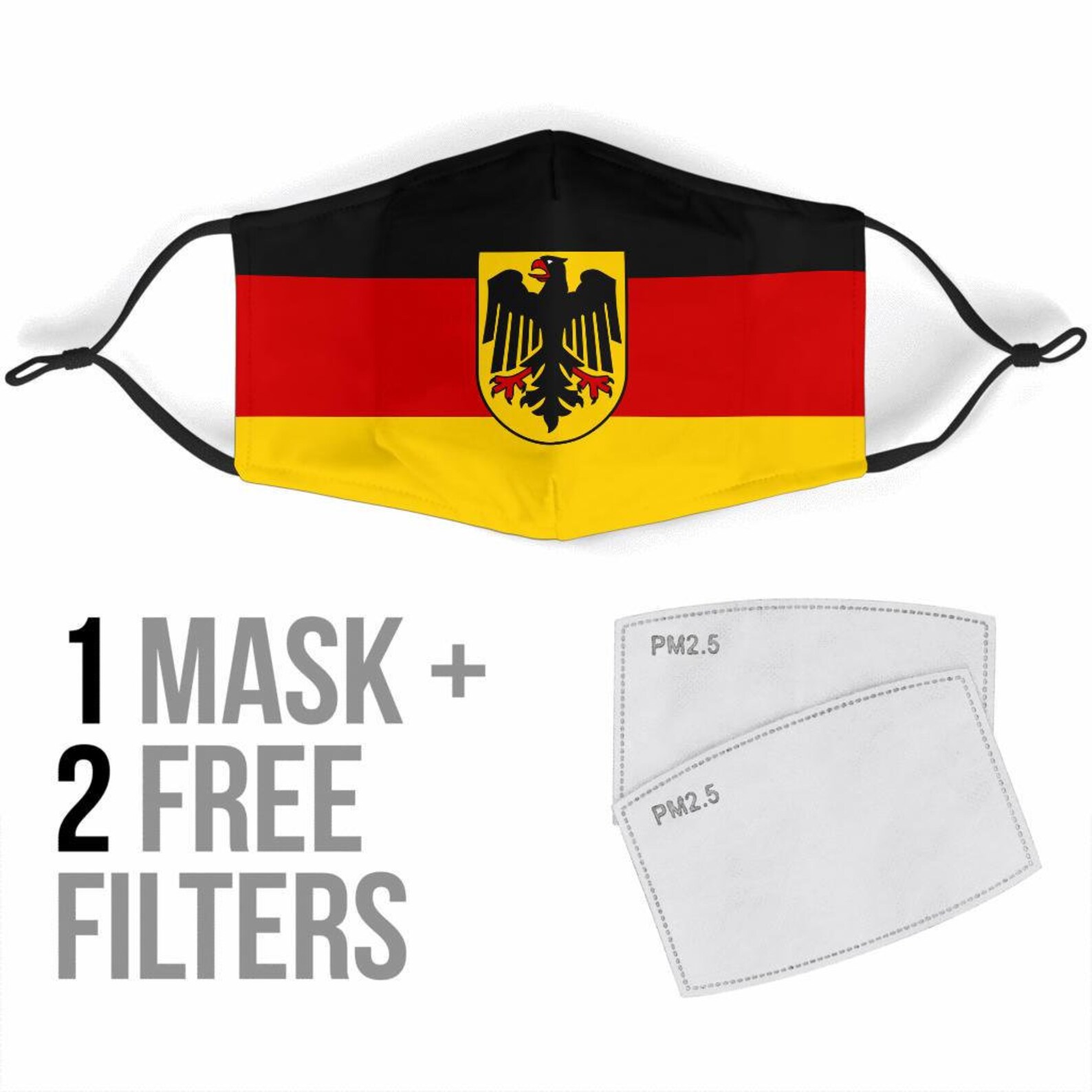 German Flag Face Mask with Filters. German Face Mask in Adult Etsy