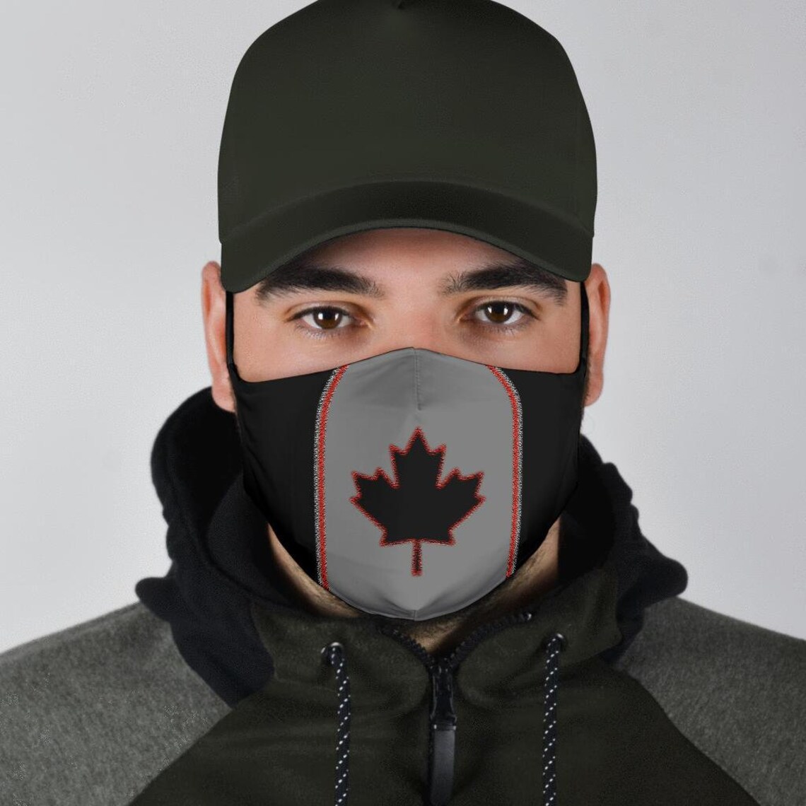 Canadian Black Flag Face Mask with Filters Canadian Black Etsy