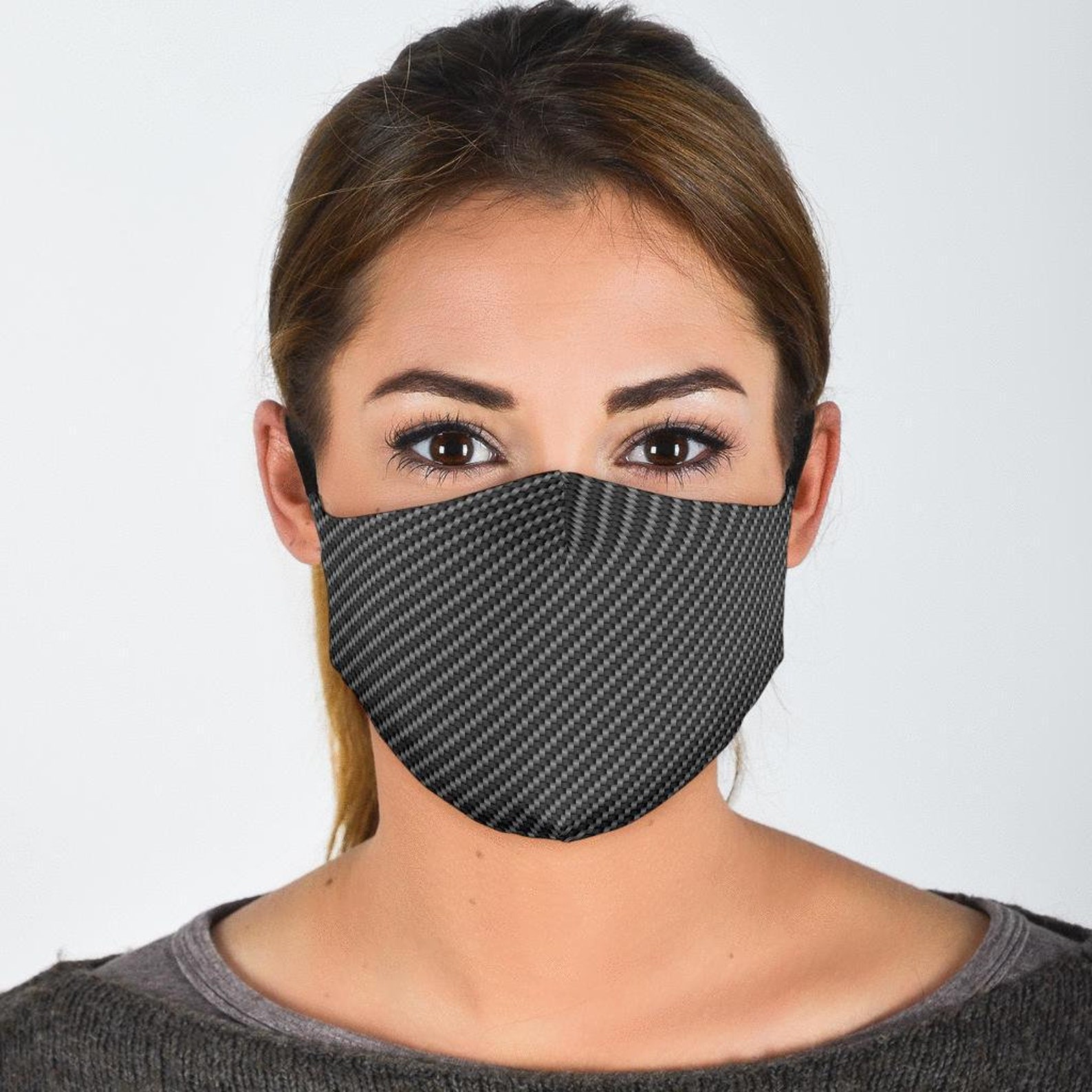 Carbon Fiber Face Mask with Filters Carbon Fiber Pattern Face Etsy