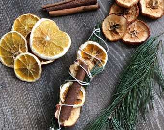 Winter Smudge Stick Pine Cinammon Apple and Orange