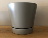 6 quot Gray Ceramic Pot with Drainage Hole