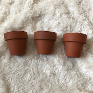 Set of 3 Vintage Terra Cotta Pots, 2.5&quot; Diameter