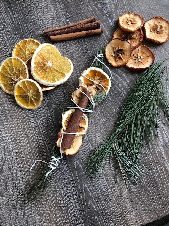 Winter Smudge Stick Pine Cinammon Apple and Orange