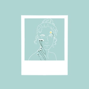 Polaroid / Amigos personalizados, Familia, Dibujo de línea de pareja / Ilustración personalizada / Regalo personalizado [CHRSITMAS]