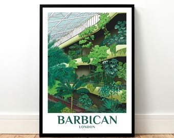 Barbican Wintergarten Druck / Botanischer Garten Druck