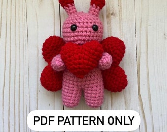 Digital PDF Crochet Amigurumi Love Bug Bag Buddy Pattern, Crochet Pattern, Amigurumi Pattern, PDF Download Crochet Pattern, Amigurumi