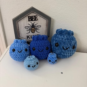 Crochet Blueberry Plush, Crochet Blueberry, Small Blueberry, Medium Blueberry, Large Blueberry, Food Plush, Fake Food, Toy Food