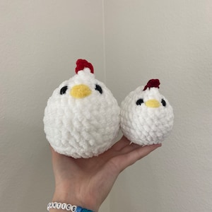 Crochet Chicken Plushies, Crochet Jumbo Chicken, Crochet Small Chicken, Chicken Ball Plush, Chicken Plushie