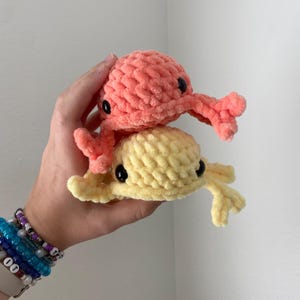 Crochet Crab Plushie, Crochet Orange Crab Plushie, Crochet Yellow Crab Plushie, Crochet Purple Crab Plushie, Crochet Teal Crab Plushie