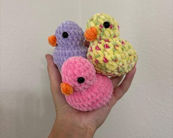 Kleine Ente häkeln, Gelbe Blumenente Plüsch, Blaue Ente Plüsch, Rosa Ente Plüsch, Grüne Ente Plüsch, Lila Ente Plüsch
