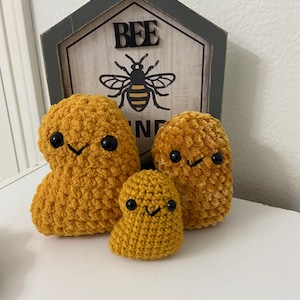 Crochet Chicken Nugget Plushie, Crochet Plushie, Nugget Plushie, Chicken Nugget Plush, Small Nugget, Medium Nugget, Large Nugget, Toy Food
