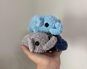 Crochet Elephant Plushie: Soft Polyester Yarn Stuffed Animal