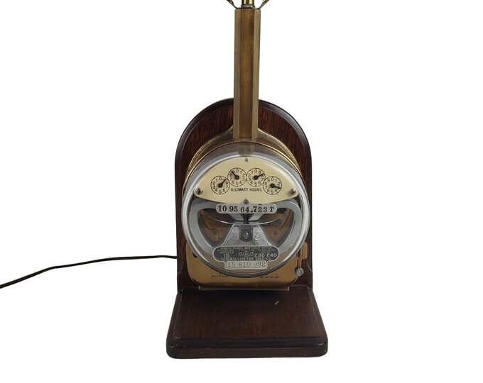 Vintage GE Electric Meter Lamp Steampunk Working Meter Table Lamp Etsy