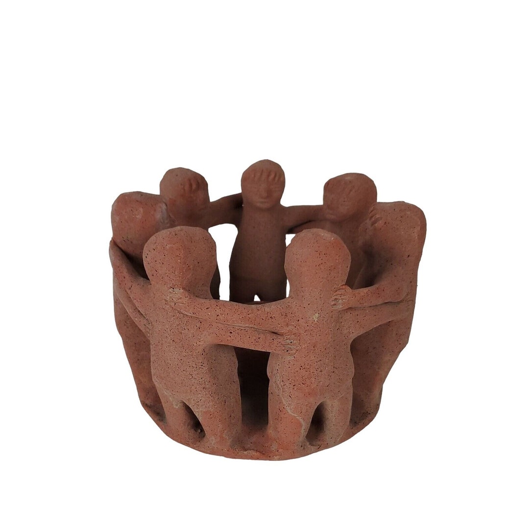 Large Circle of Friends Candle Holder 7 Mayan Aztec Dancers Etsy