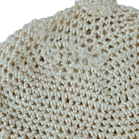 Vintage/Antique Handmade CROCHET BABY BONNET lace… - image 7