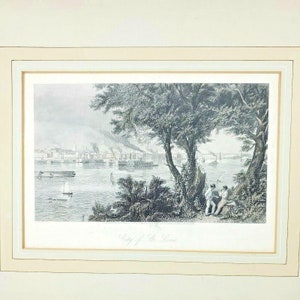 Antique 1872 AC Warren Appleton City of St Louis Missouri Engraving Print MATTED