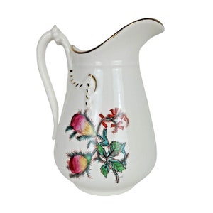 Haviland Limoges White Gold Gilt Rope Pitcher Moss Rose 5.75&quot; High
