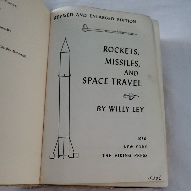 1958 Rockets Missiles & Space Travel, Willy Ley, Hardcover Vintage Book ...