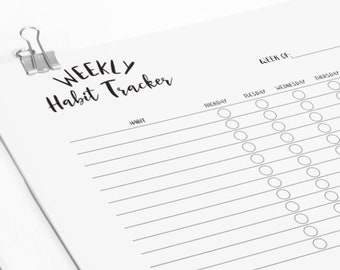 Weekly Habit Tracker Printable: Productivity Planner (PDF Download)