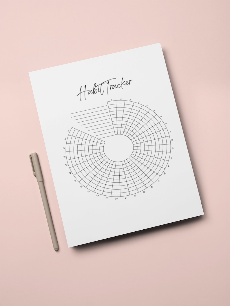 Circle Habit Tracker Instant Printable Download Available in - Etsy