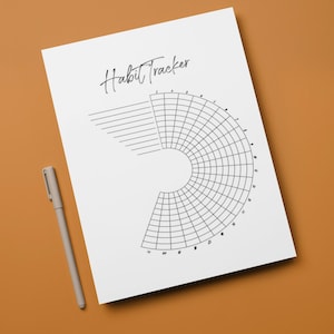 21 Day Circle Habit Tracker - Instant Printable Download Available in Letter and A5 Sizes. 2025 New Year Goals.