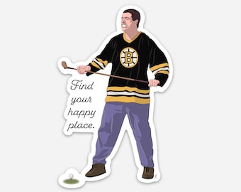 Happy Gilmore "Find Your Happy Place" Magnet | 2.5″ × 4″ | Original Illustration | Adam Sandler | SNL Fan Art | Funny Magnet for Fridge