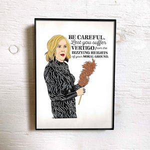 Moira Rose Quote Art Print – Moral Ground Dizzying Heights | Multiple Sizes | Schitt’s Creek Fan Art | Hand-Drawn Wall Decor | Funny Gift 5"x7" framed