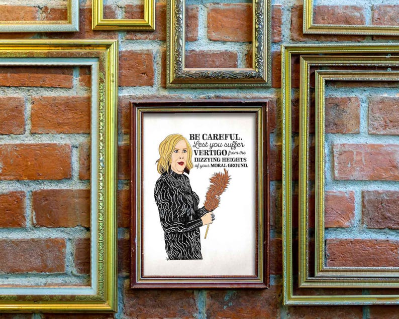 Moira Rose Quote Art Print – Moral Ground Dizzying Heights | Multiple Sizes | Schitt’s Creek Fan Art | Hand-Drawn Wall Decor | Funny Gift image 8