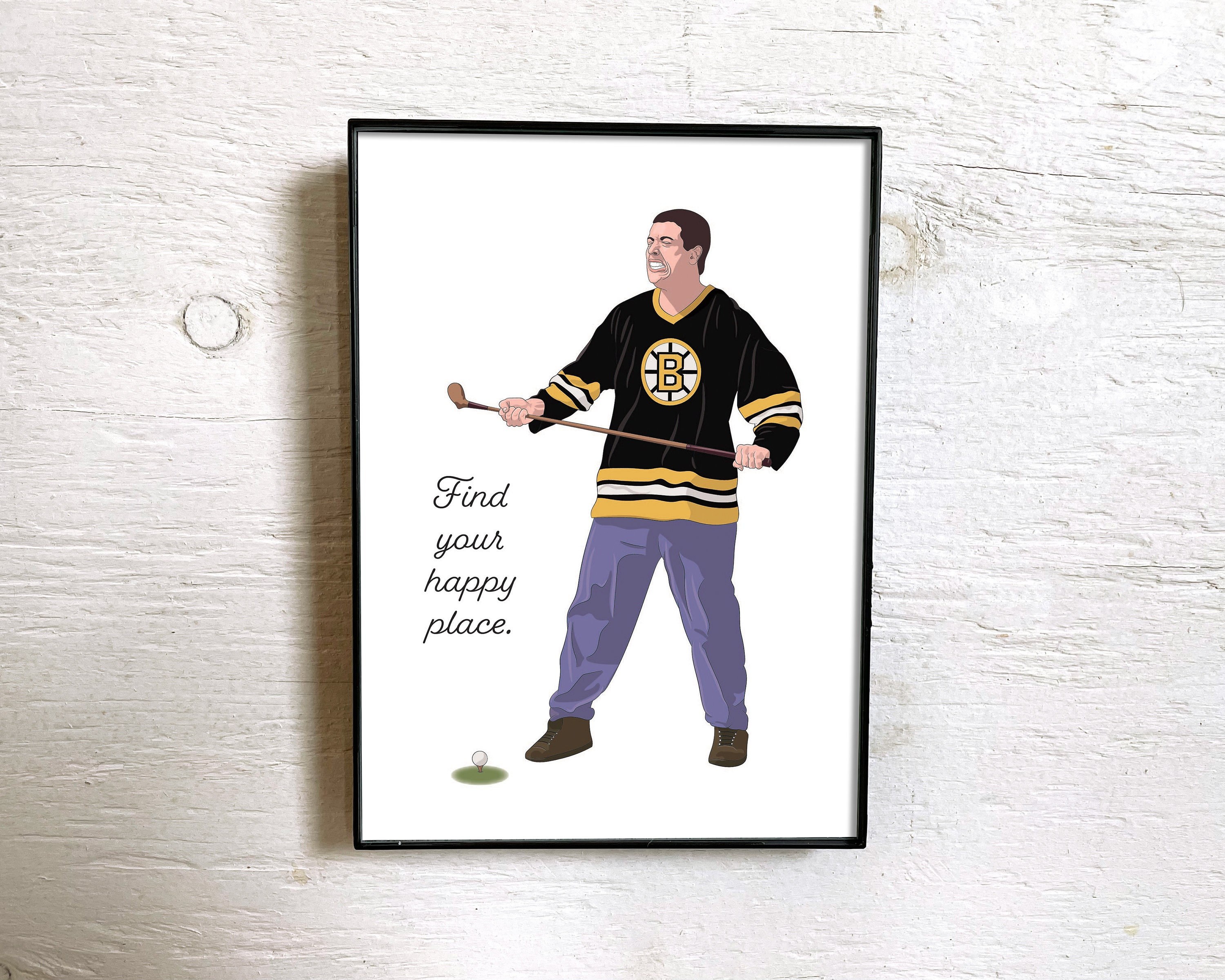  Mens Boston Happy Gilmore 18 Adam Sandler 1996 Movie Ice Hockey  Jersey Stitched : Clothing, Shoes & Jewelry