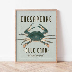 Chesapeake Blue Crab Fine Art Print | Let&#39;s Get Crackin&#39; | Multiple Sizes | Chesapeake Bay Wall Art | Nautical Wall Decor | Gallery Wall Art
